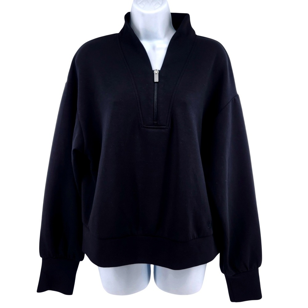 OGIO Pullover Sweatshirt Womens Medium 1/4 Zip Mock Neck Black Rayon Blend